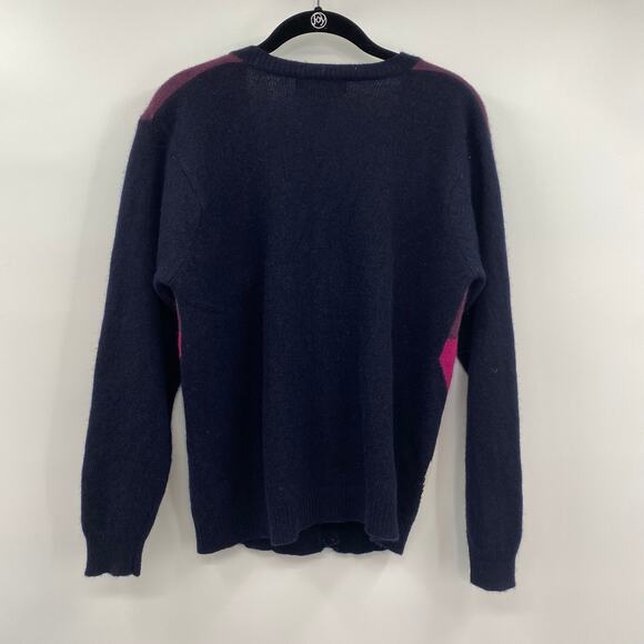 Vintage 90s Petite Sophisticate Sweater Lambswool Angora Abstract Geo Cardidan M - Picture 3 of 5